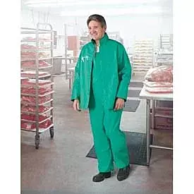 OnGuard 71260 PVC on Nylon Polyester Sanitex Hood, Green, Size Large