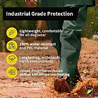 ONGUARD, Sitex 3 Pc Rain Suit, 100% Waterproof PVC, Lightweight and Durable, Green, 76600, Size 2XL US