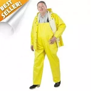 DUNLOP Webtex Rain Jacket with Attached Hood, Size Medium