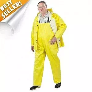 DUNLOP Webtex Rain Jacket with Attached Hood, Size Medium