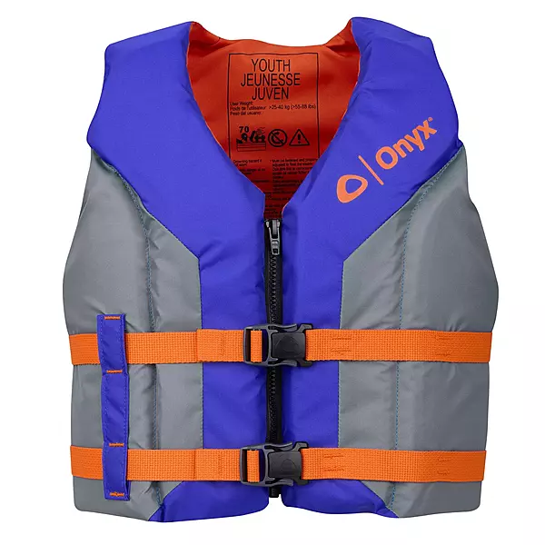 Onyx U.S. Coast Guard and Transport Canada Approved Youth Life Jacket, Fits 55-88 Pounds for All Water Activities