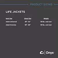Onyx Nylon General Purpose Life Jacket - Adult Oversize - Blue