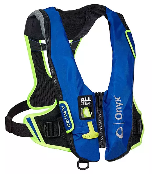 Onyx Impulse A/M-33 All Clear  Auto/Manual Inflatable Life Jacket - Blue