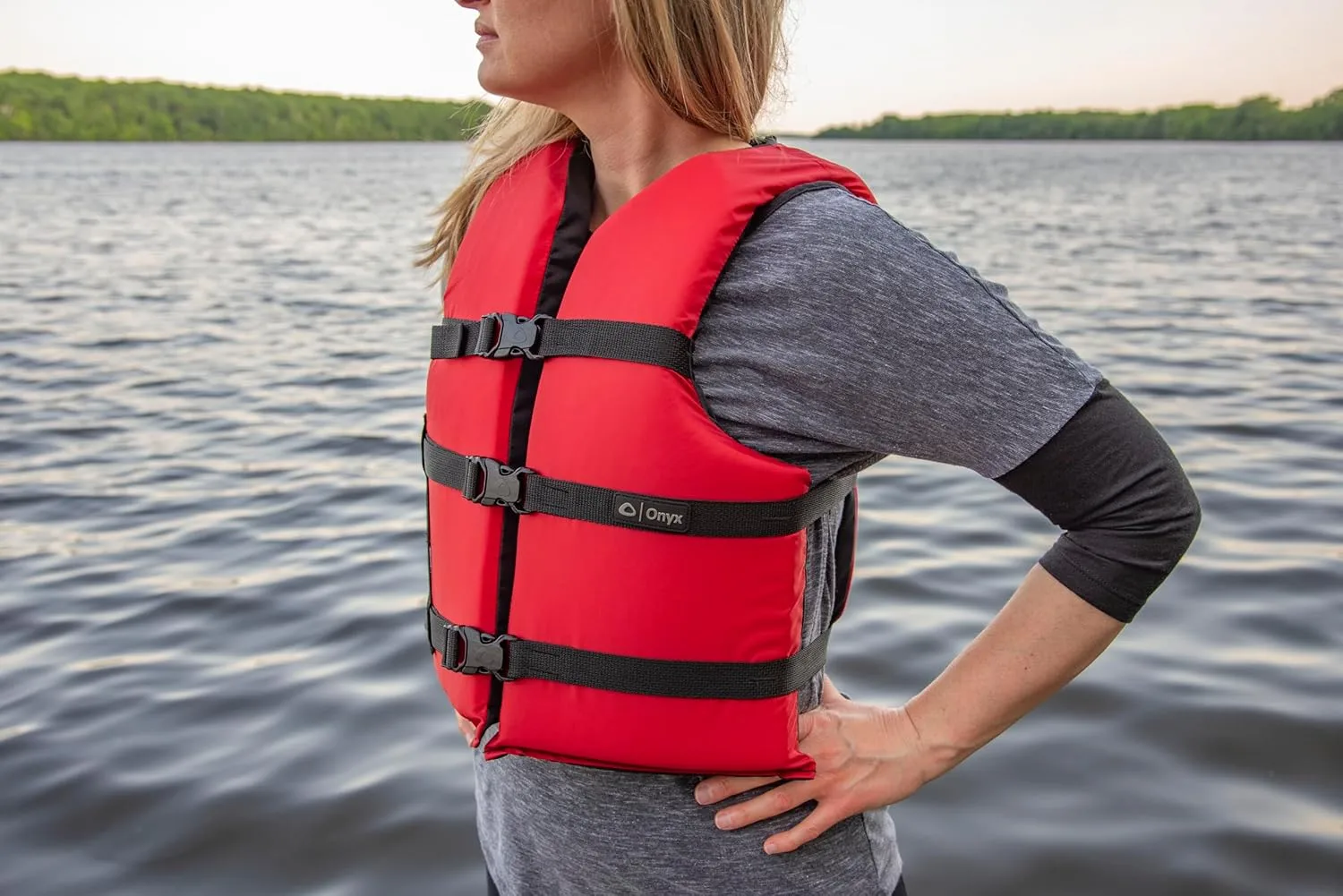 Onyx Adult Universal Life Jacket 4-Pack (2 Red, 2 Blue) - Fits 30-52" Chest