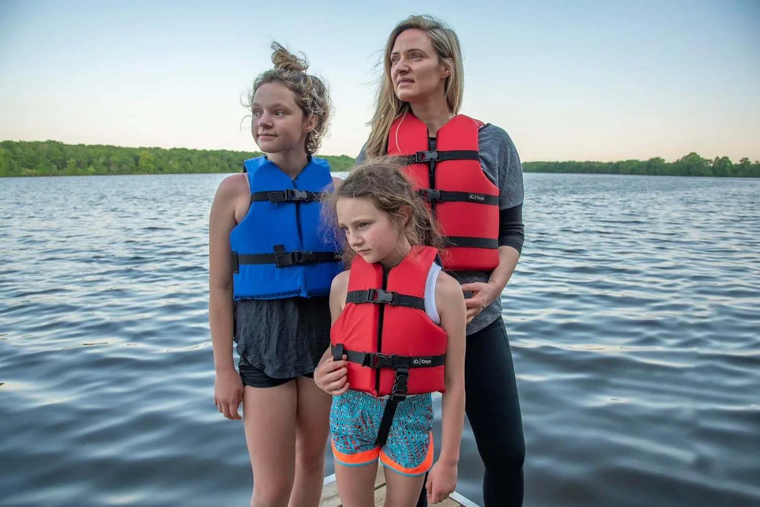 Onyx Adult Universal Life Jacket 4-Pack (2 Red, 2 Blue) - Fits 30-52" Chest
