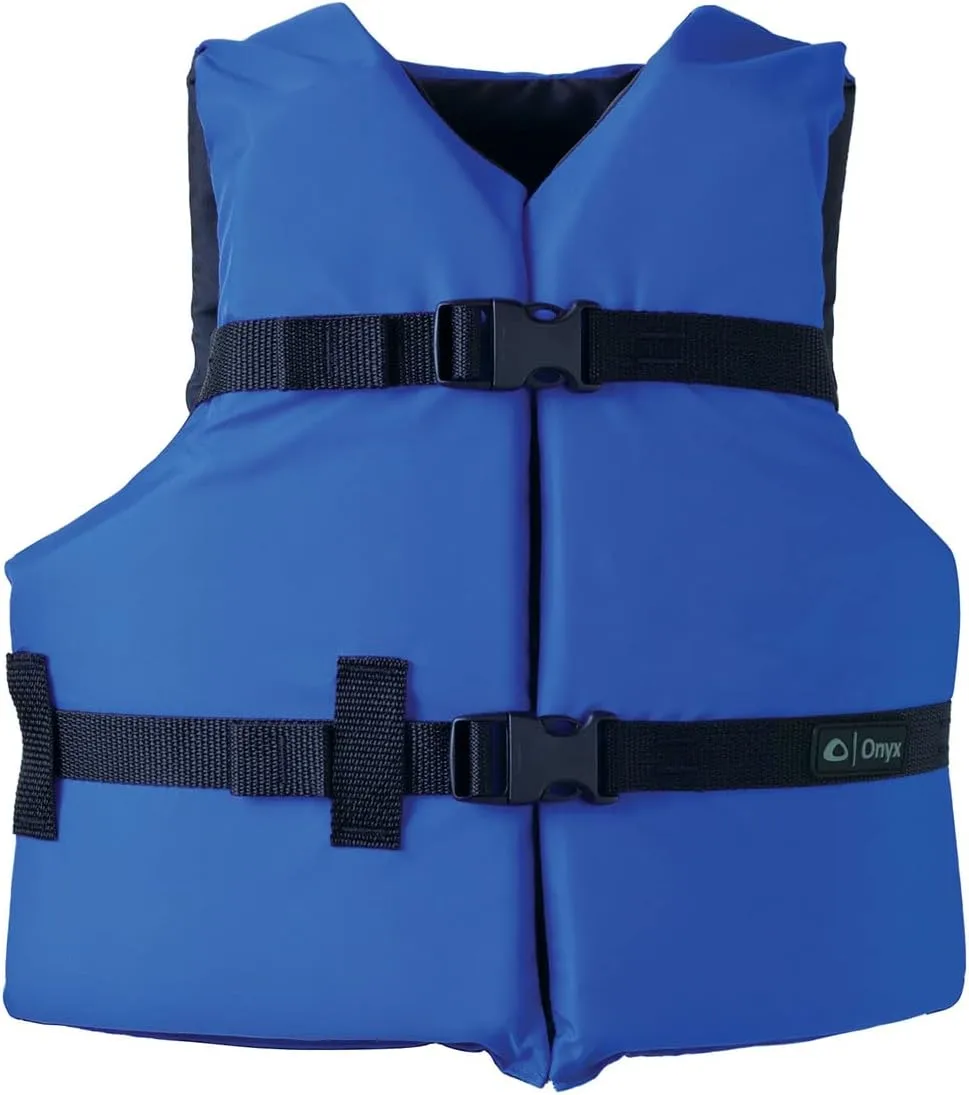 ONYX Youth Life Jacket – Coast Guard Approved, General Purpose Boating Vest for Kids, Safety Flotation Device Blue