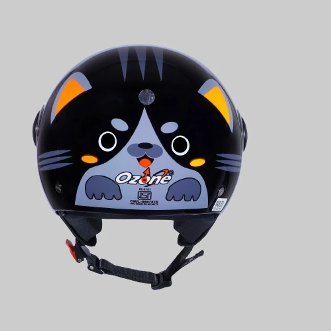 OZONE OPAL CAT BLACK C/V (520 MM)-KIDS HELMET