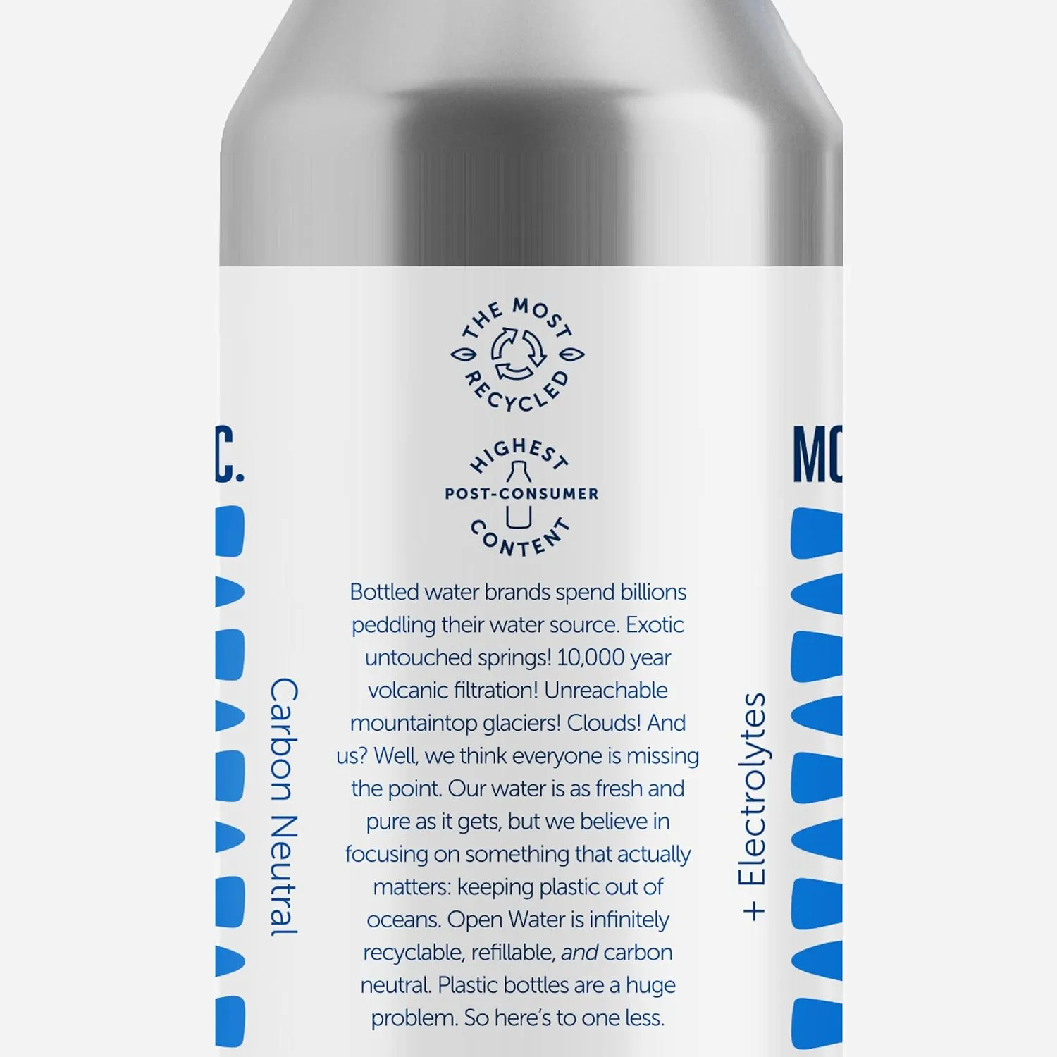 Open Water Still 16oz Bottles, Case of 12 - Aluminum Bottled Water with Electrolytes