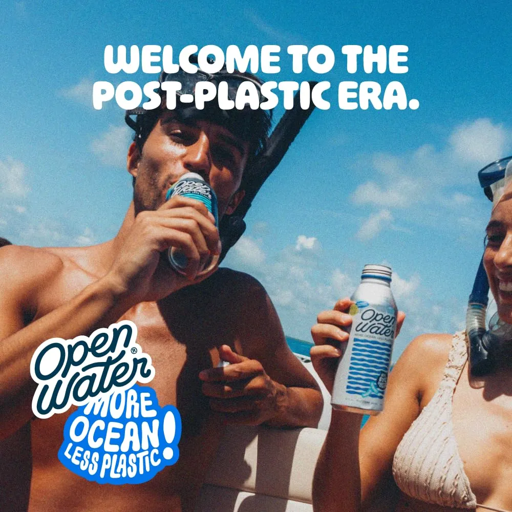 Open Water Still 16oz Bottles, Case of 12 - Aluminum Bottled Water with Electrolytes