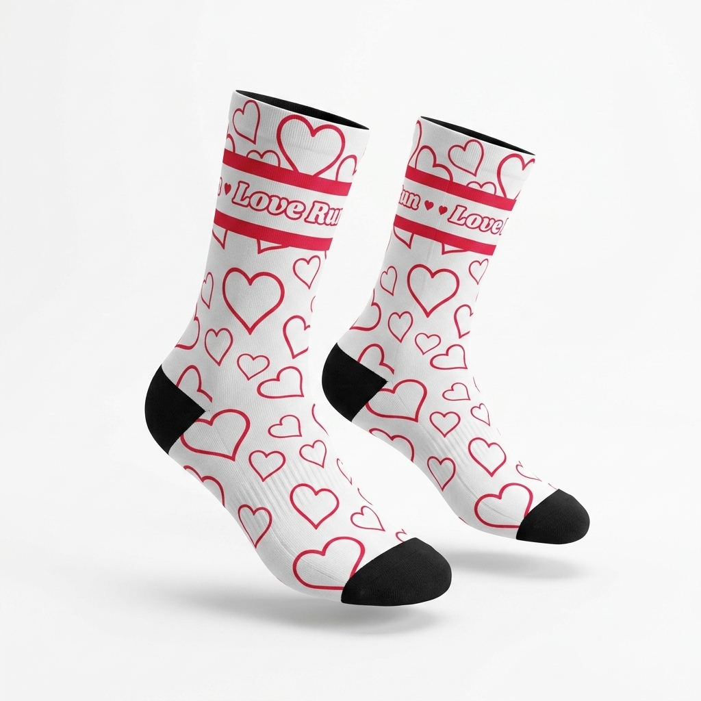 White Love Run Socks