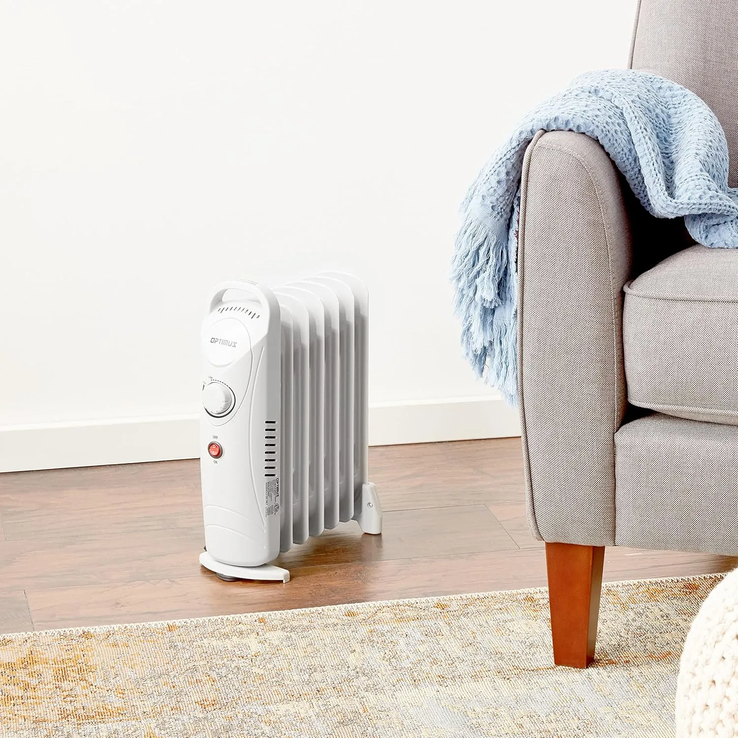 Optimus H-6003 700W Portable Oil-Filled Radiator Heater, 16 x 6 x 15 inches