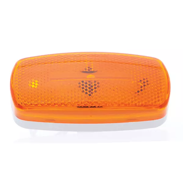 Optronics MC32AS Surface Mount Marker/Clearance Light - 4" x 2" x 1.125", Amber Lens with White Base 1 Count (Pack of 1)