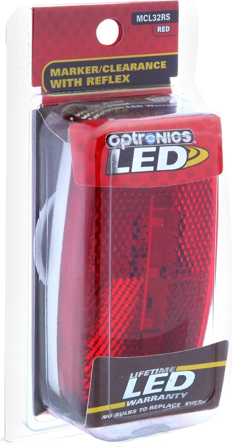 Optronics MCL32RS Surface Mount LED Marker Clearance Light with Reflex, Red (Pack of 2)