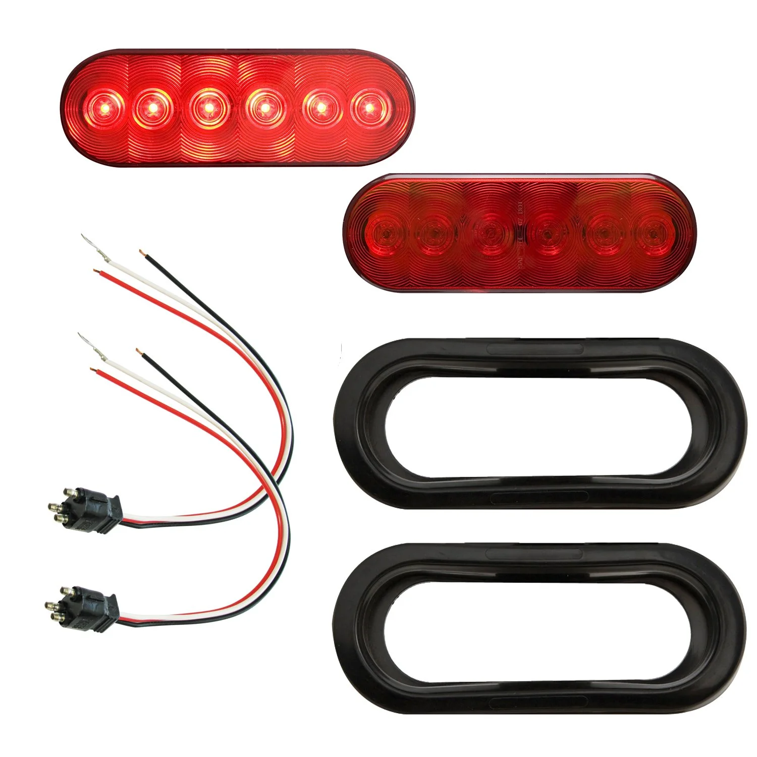 Optronics TLL12RK 6" Oval Sealed LED Tail Light Kit, Red