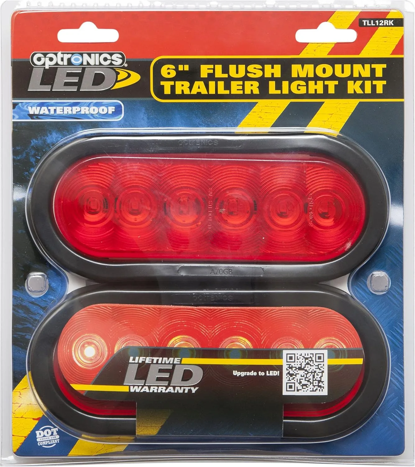 Optronics TLL12RK 6" Oval Sealed LED Tail Light Kit, Red