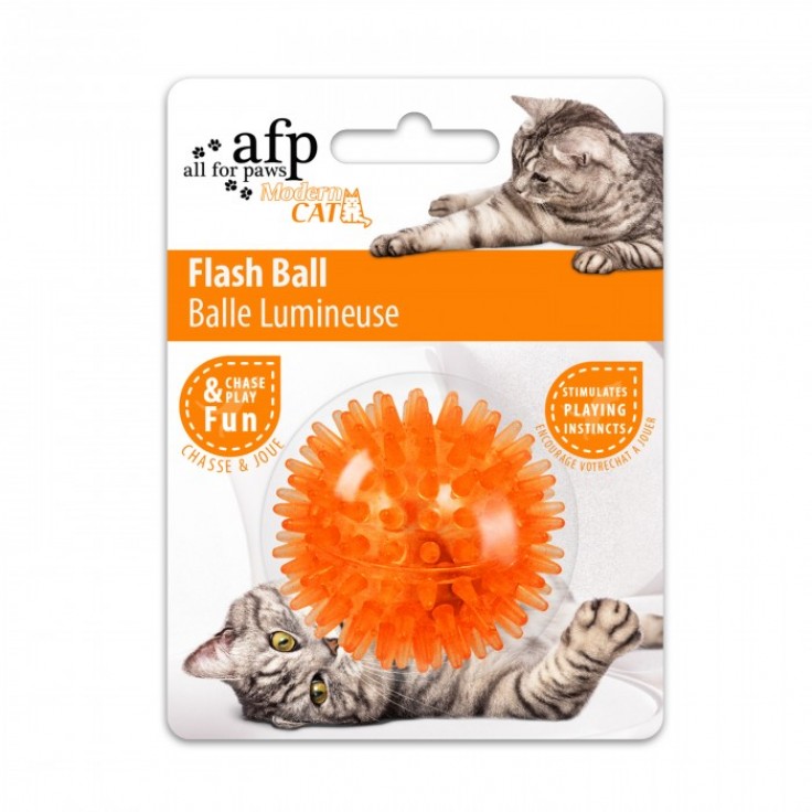 ALL FOR PAWS FLASH BALL - ORANGE (CAT TOY) ALL FOR PAWS FLASH BALL - ORANGE (CAT TOY)