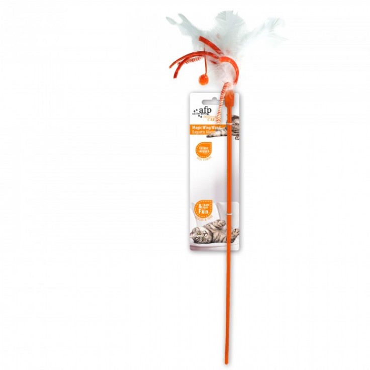 ALL FOR PAWS MAGIC WING WAND - ORANGE (CAT TOY) ALL FOR PAWS MAGIC WING WAND - ORANGE (CAT TOY)