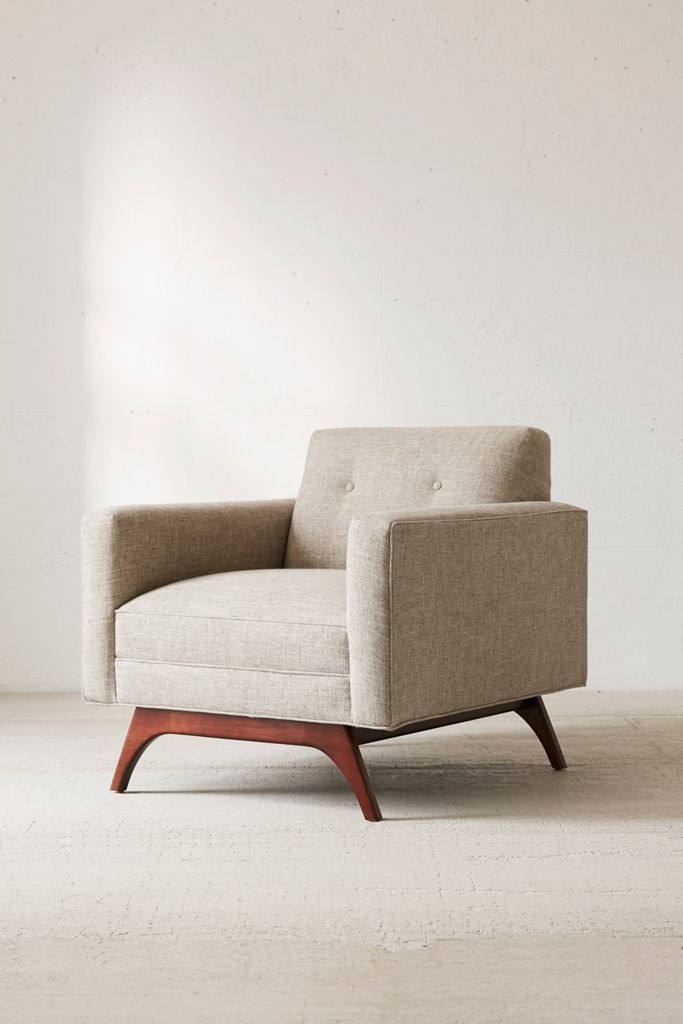 Mid-Century Modern Armchair | Fabric Upholstered Accent Chair