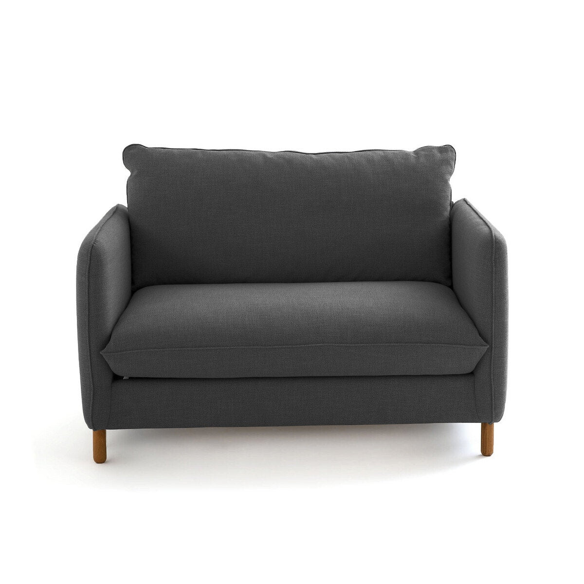 Compact Grey Fabric Love Seat | Modern Small Sofa
