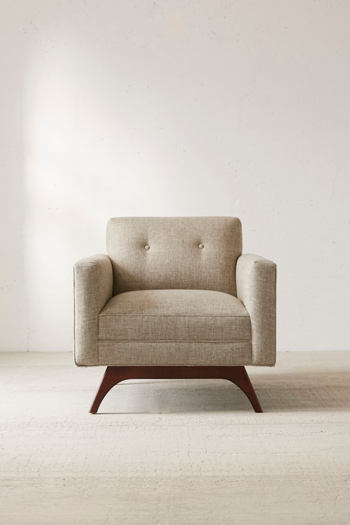 Mid-Century Modern Armchair | Fabric Upholstered Accent Chair
