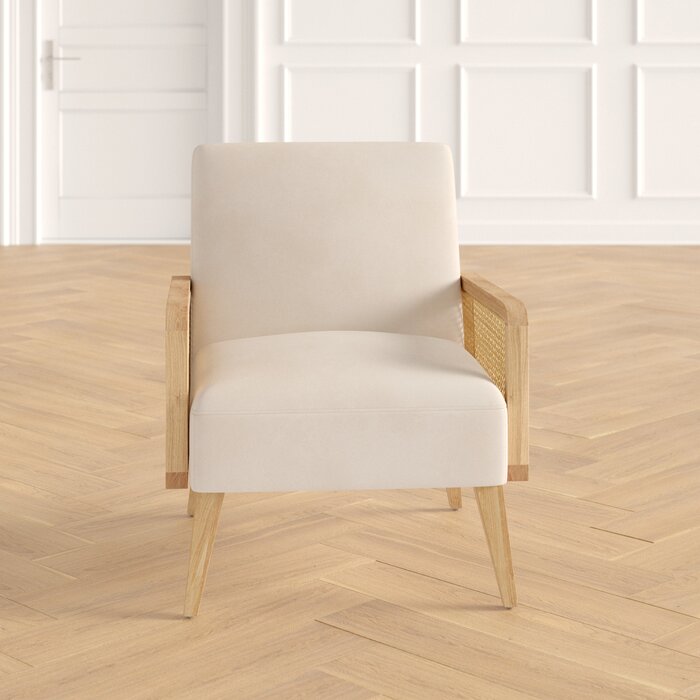 Cane Armchair – Upholstered Lounge Chair with Solid Wood Frame for Living Room Cane Armchair – Upholstered Lounge Chair with Solid Wood Frame for Living Room