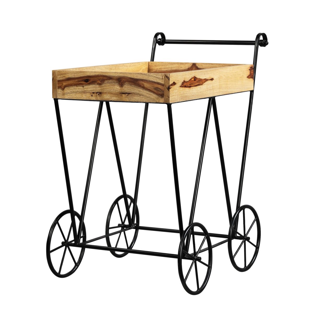 Mayfair Bar Trolley In Natural Sheesham Mayfair Bar Trolley In Natural Sheesham