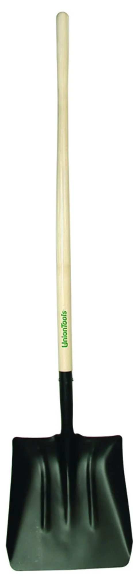 Steel Coal Shovel, 14.5 in L x 13.5 in W blade, Square Point, 48 in White Ash Straight Handle