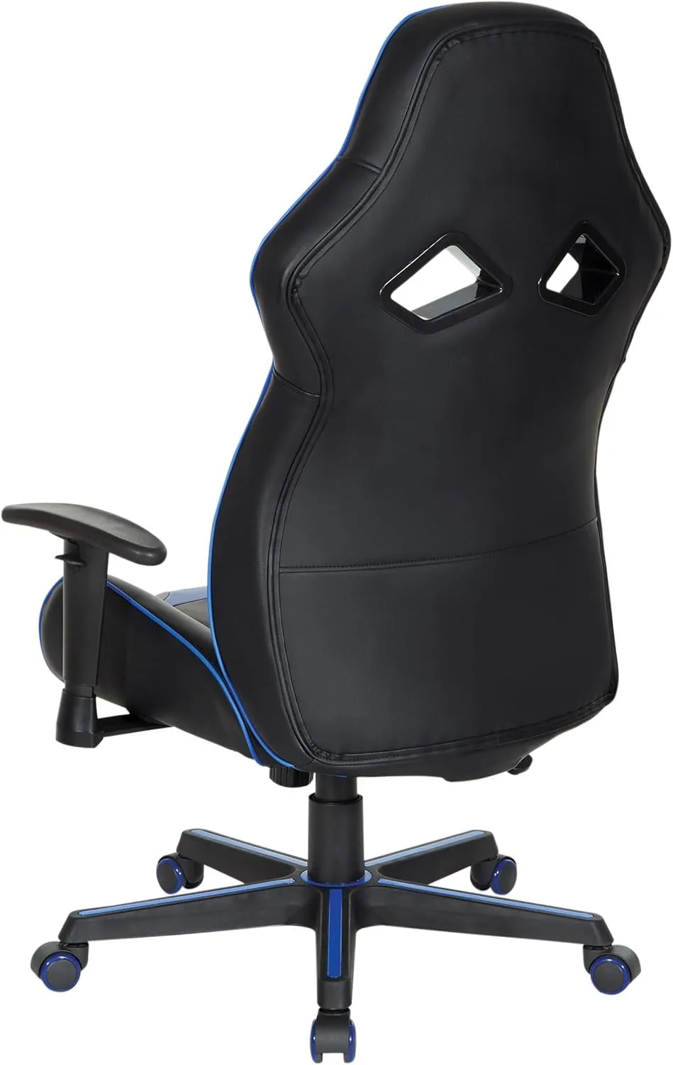 OSP Home Furnishings Vapor Ergonomic Adjustable High Back Faux Leather Gaming Chair with Coil Spring Seat and Integrated