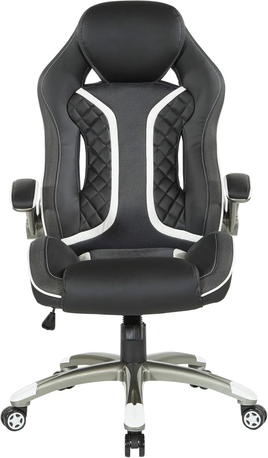 OSP Home Furnishings Xplorer 51 Ergonomic Adjustable High Back Gaming Chair with Lumbar Support and Padded Flip Arms