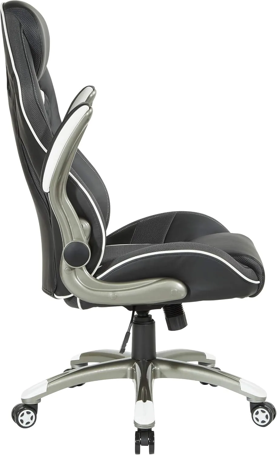 OSP Home Furnishings Xplorer 51 Ergonomic Adjustable High Back Gaming Chair with Lumbar Support and Padded Flip Arms