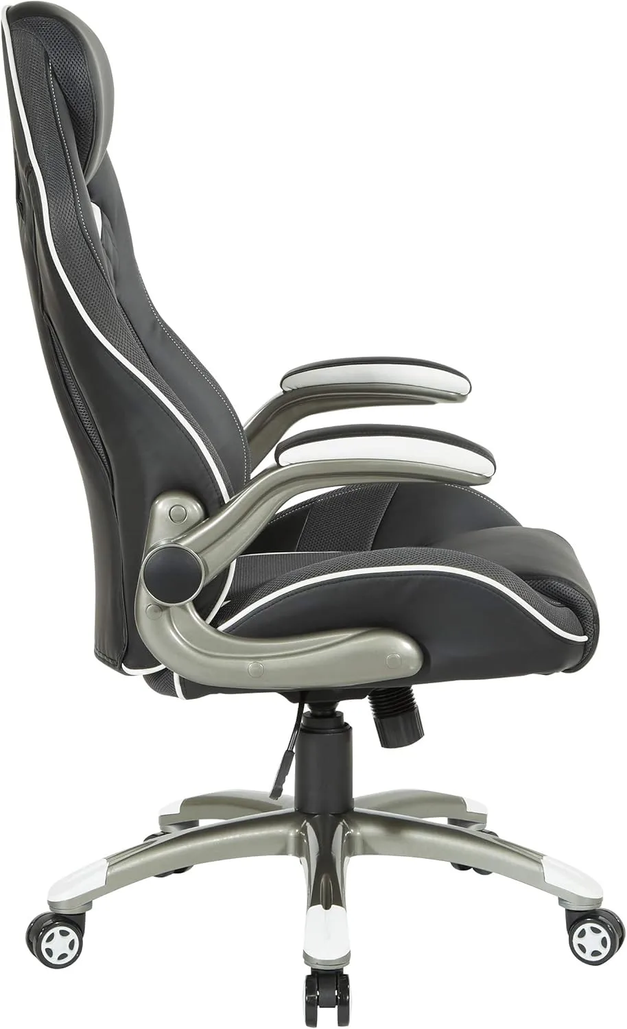 OSP Home Furnishings Xplorer 51 Ergonomic Adjustable High Back Gaming Chair with Lumbar Support and Padded Flip Arms