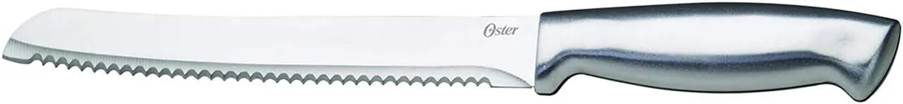 Oster Baldwyn High-Carbon Stainless Steel Kitchen Knife Cutlery Block Set, 22-Piece, Brushed Satin (22-Piece Set)