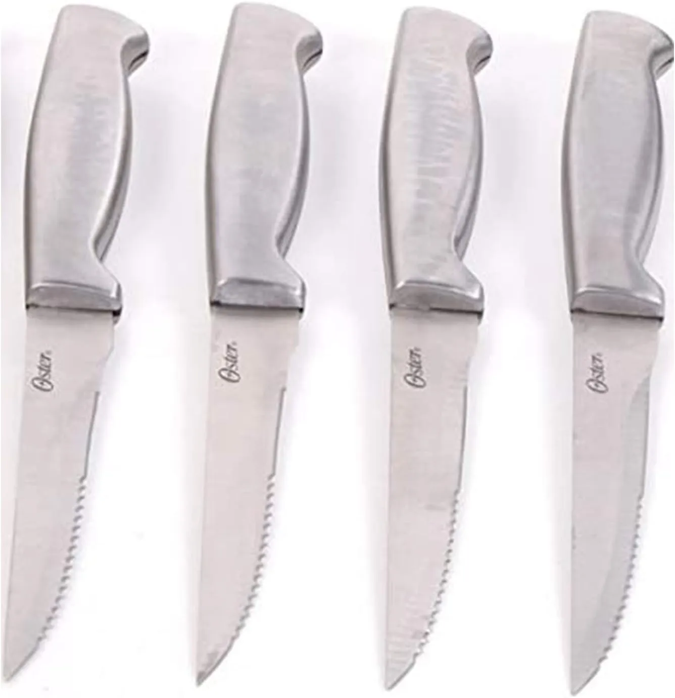 Oster Baldwyn High-Carbon Stainless Steel Kitchen Knife Cutlery Block Set, 22-Piece, Brushed Satin (22-Piece Set)