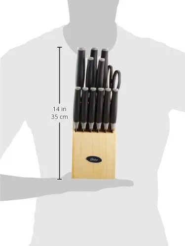 Oster Lindbergh 14 Piece Stainless Steel Cutlery Kitchen Knife Block Set