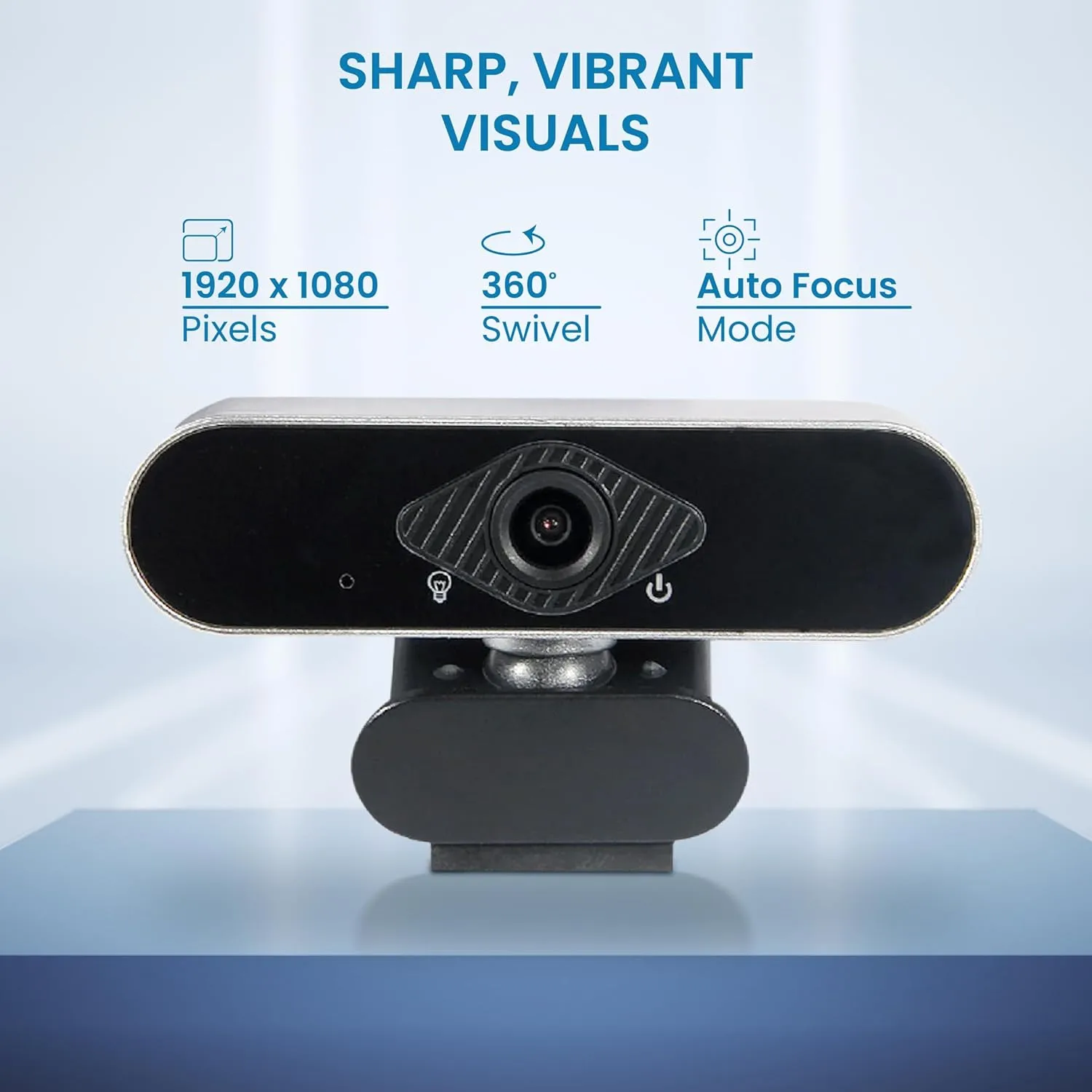 OTM Essentials HD Elite Webcam, Auto Focus Mode, Captures Video up to 1920 x 1080 Pixels, Built-in Microphone