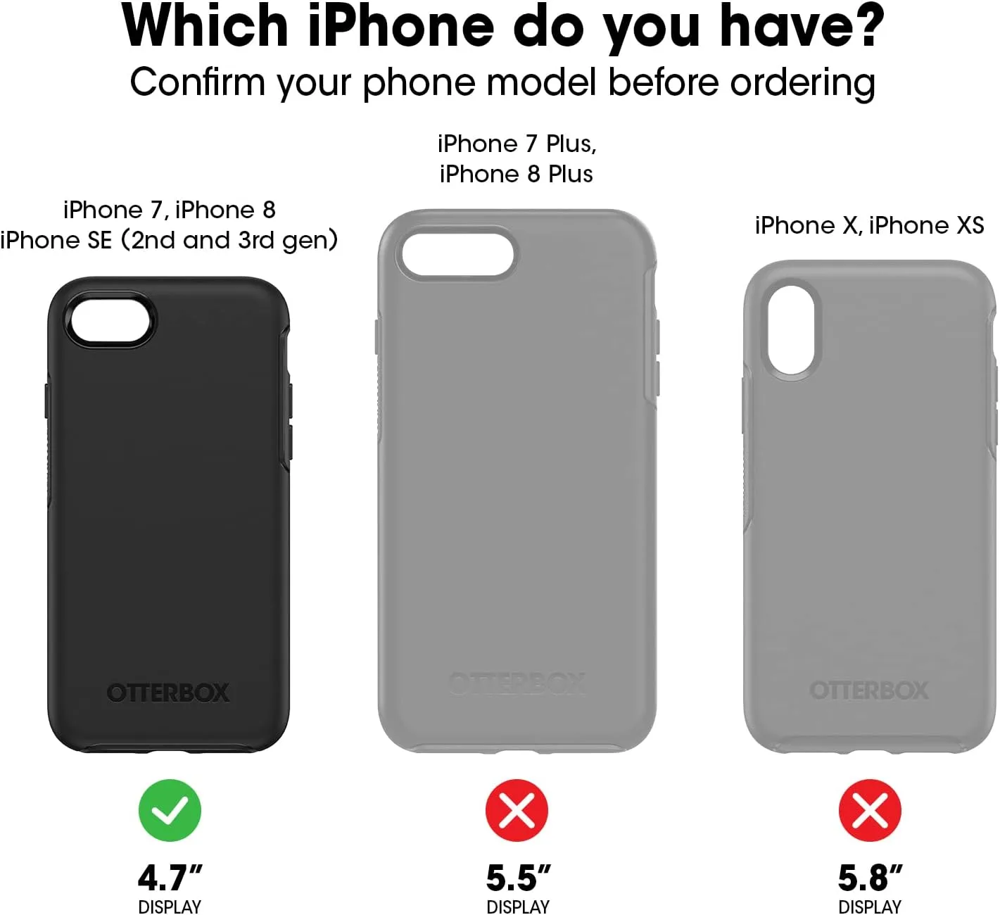 OtterBox Commuter Series Case for iPhone SE 3rd & 2nd Gen, iPhone 8, iPhone 7 Black | not Compatible with Plus Sized Models