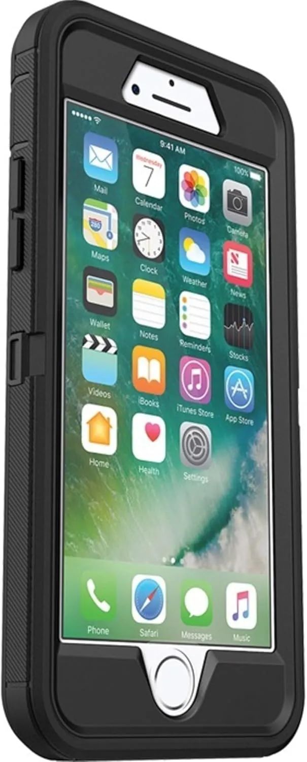 OtterBox iPhone SE 3rd/2nd Gen, iPhone 8/7 (Non-Retail/Ships in Polybag) Defender Series Case - Black, Rugged & Durable
