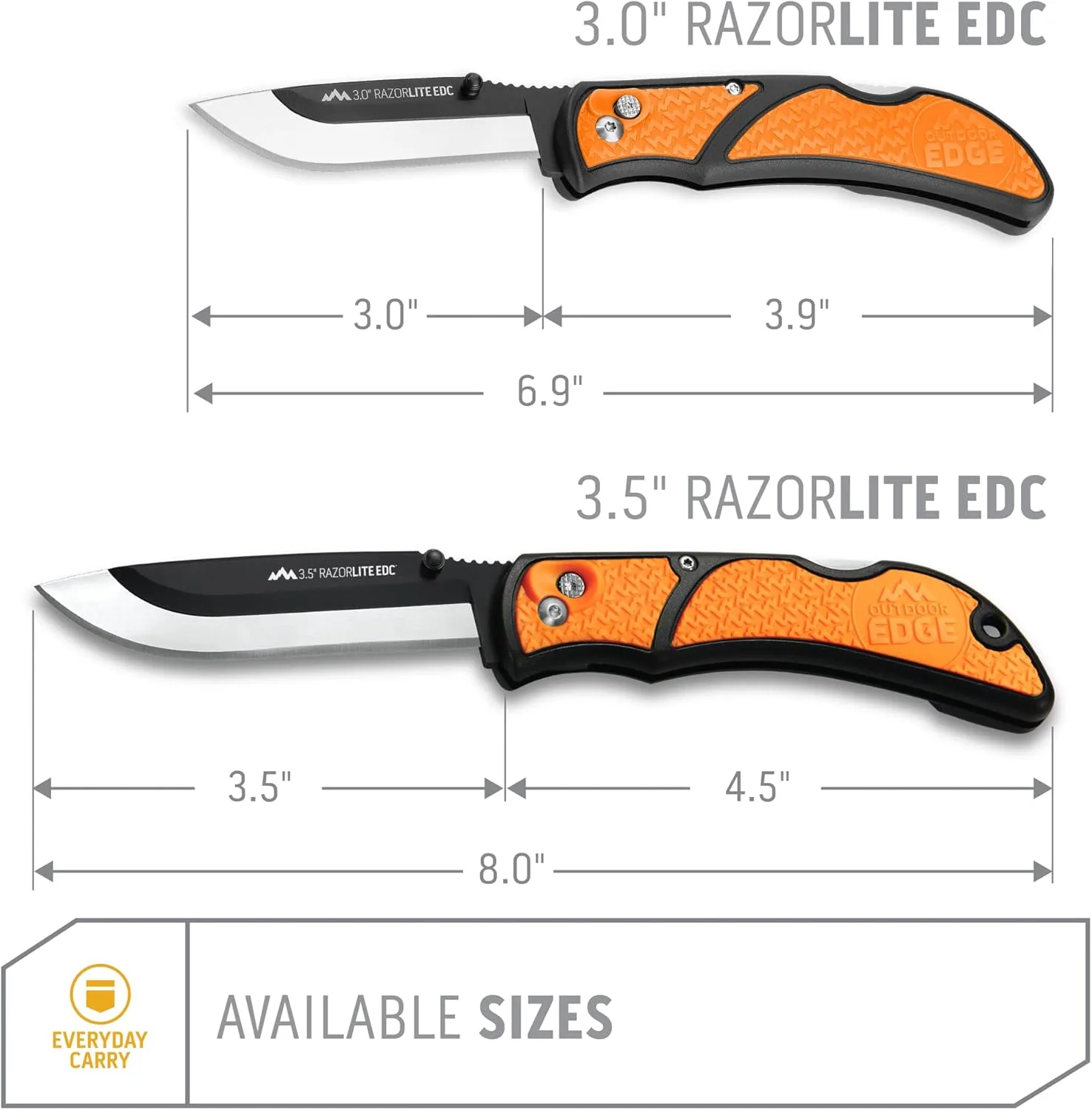 OUTDOOR EDGE 3.5" RazorLite EDC Pocket Knife with Replaceable Blades and Clip