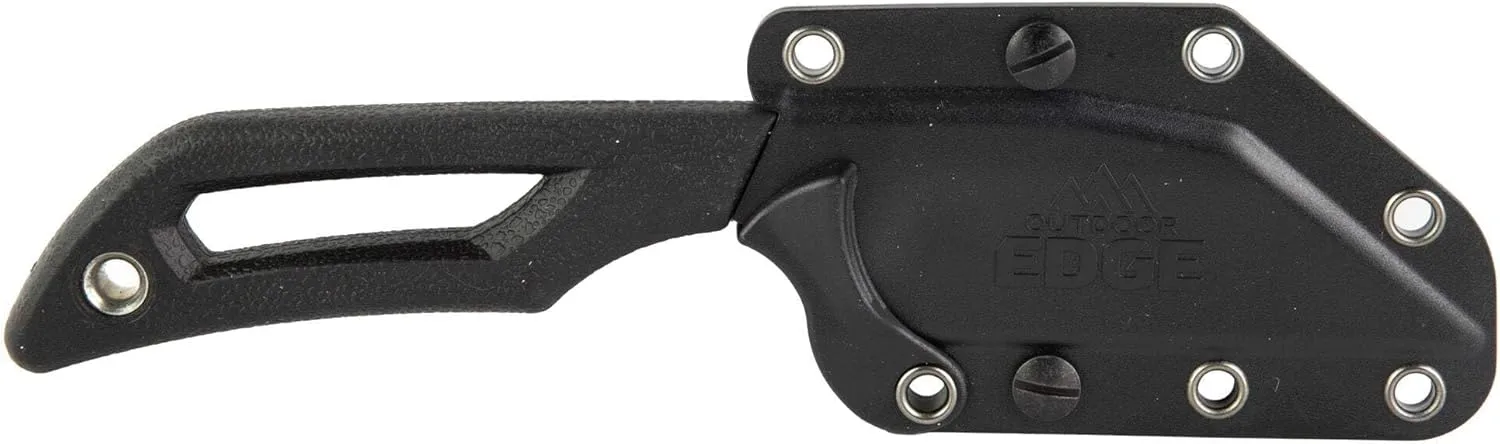 OUTDOOR EDGE | Pivot | Full Tang 2.6" Wharncliffe Fixed Blade Knife with Sheath | EDC Knife for Men with Rotating Clip