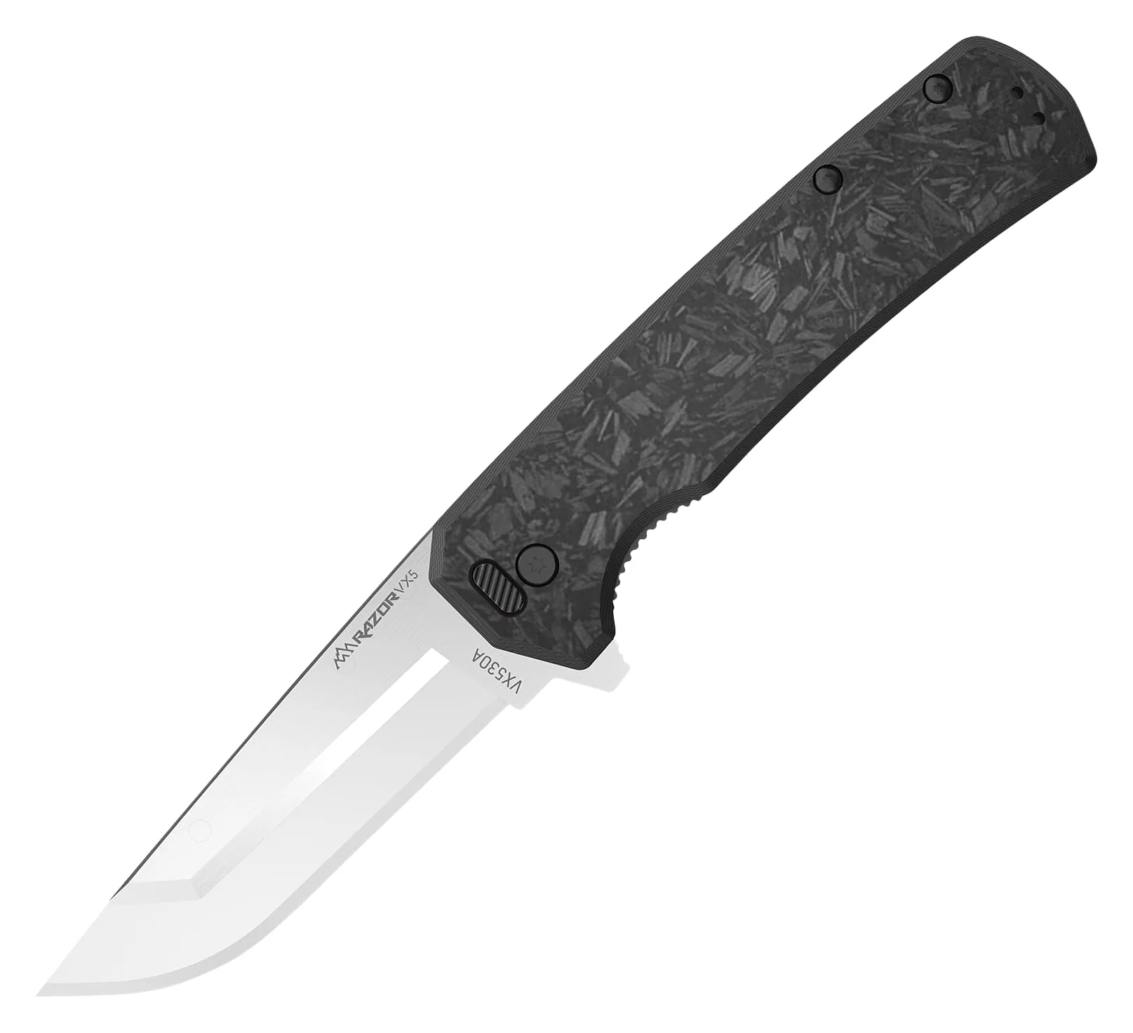 OUTDOOR EDGE Razor VX5 VX530A-C Folding Pocket Knife, 3" Blade, Carbon Fiber Handle