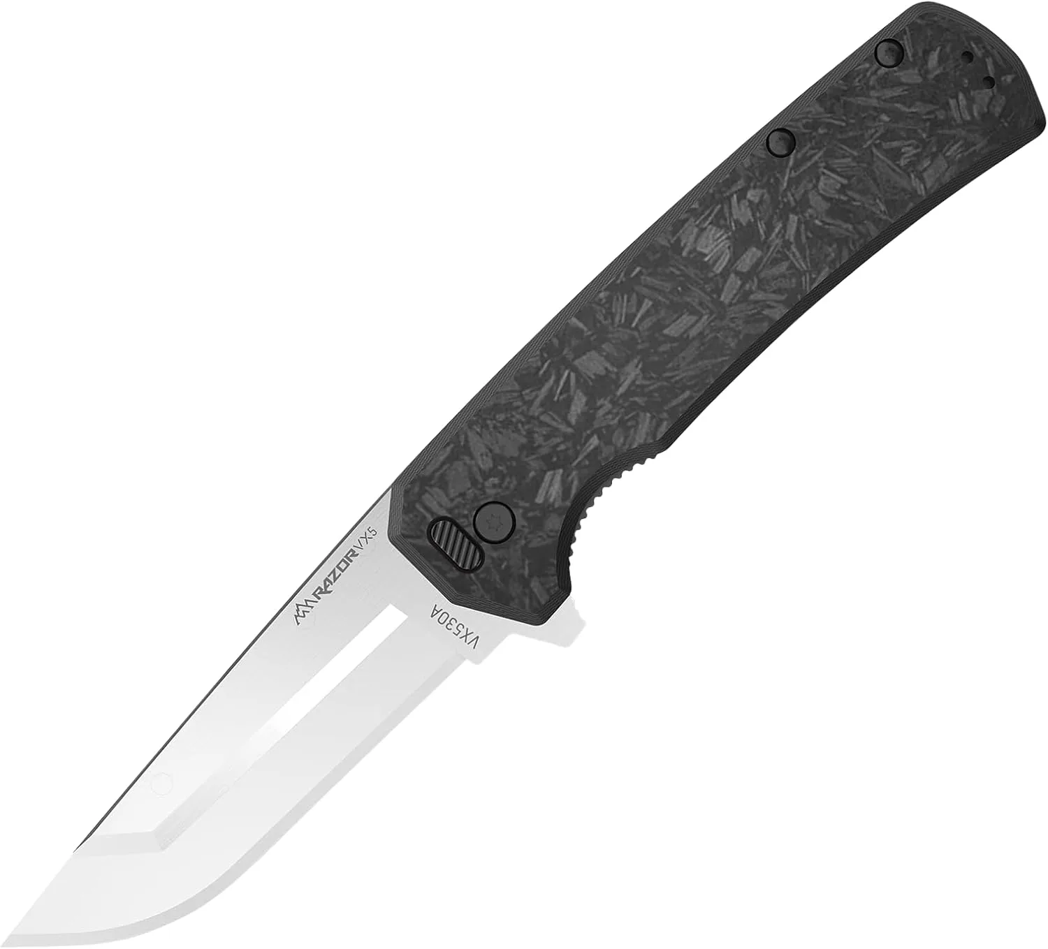 OUTDOOR EDGE Razor VX5 VX530A-C Folding Pocket Knife, 3" Blade, Carbon Fiber Handle