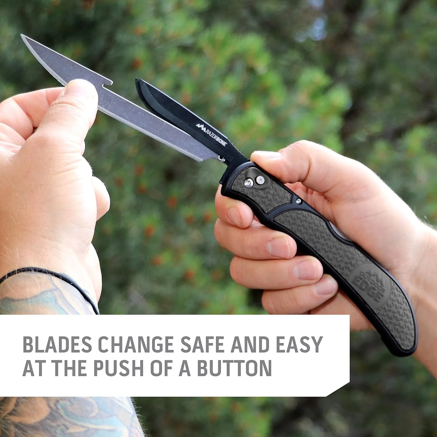 OUTDOOR EDGE RazorBone Replaceable Blade Folding Hunting Knife Kit, 6-Blade Combo