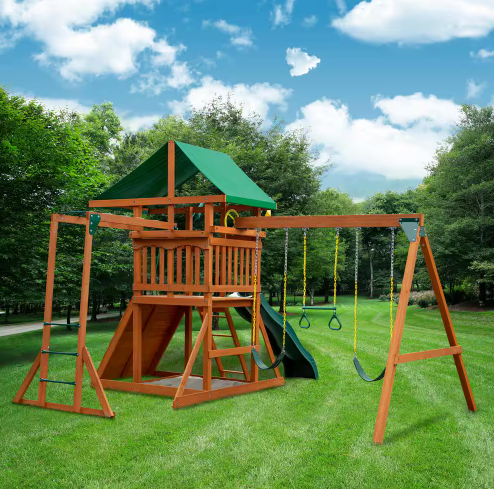 Outing w/ Monkey Bars w/ Deluxe Green Vinyl Canopy