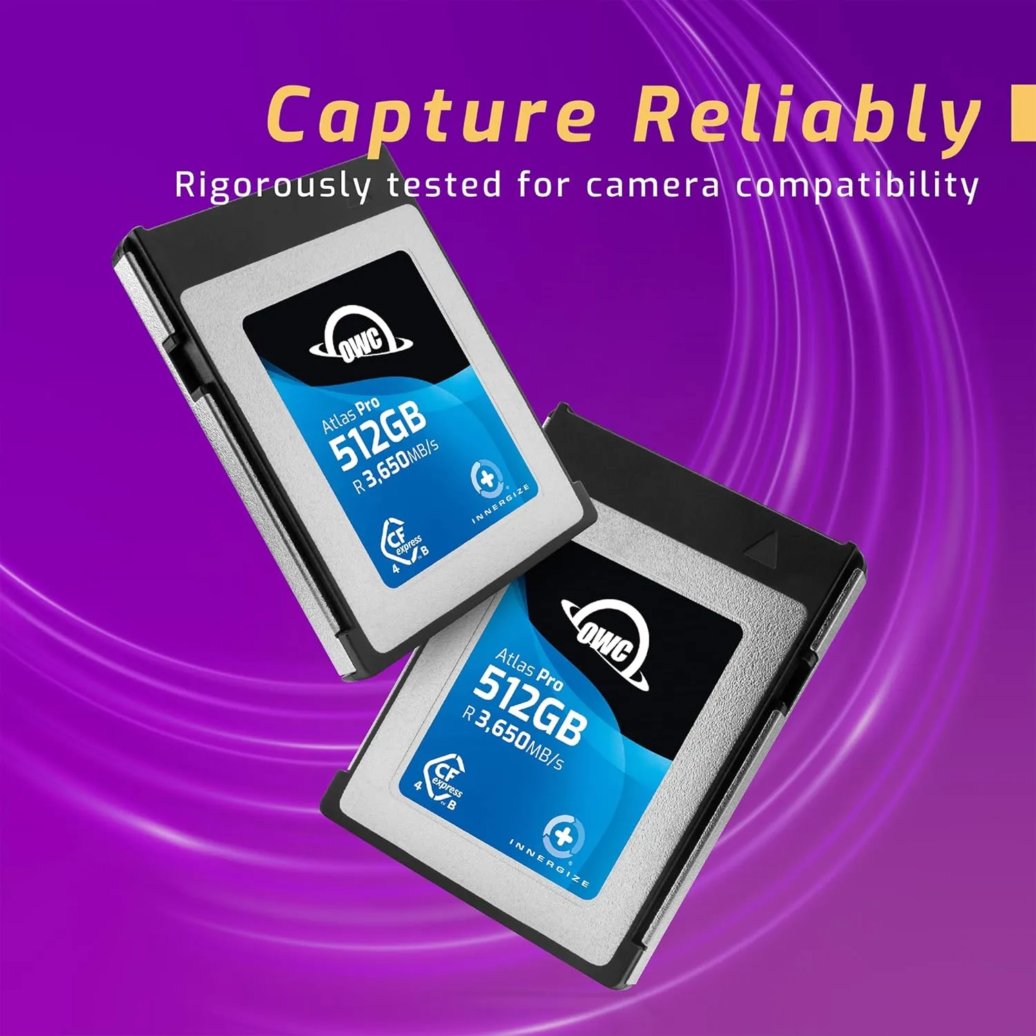 OWC 512GB Atlas Pro CFexpress 4.0 Type B Memory Card – Up to 3000MB/s Write, 3650MB/s Read
