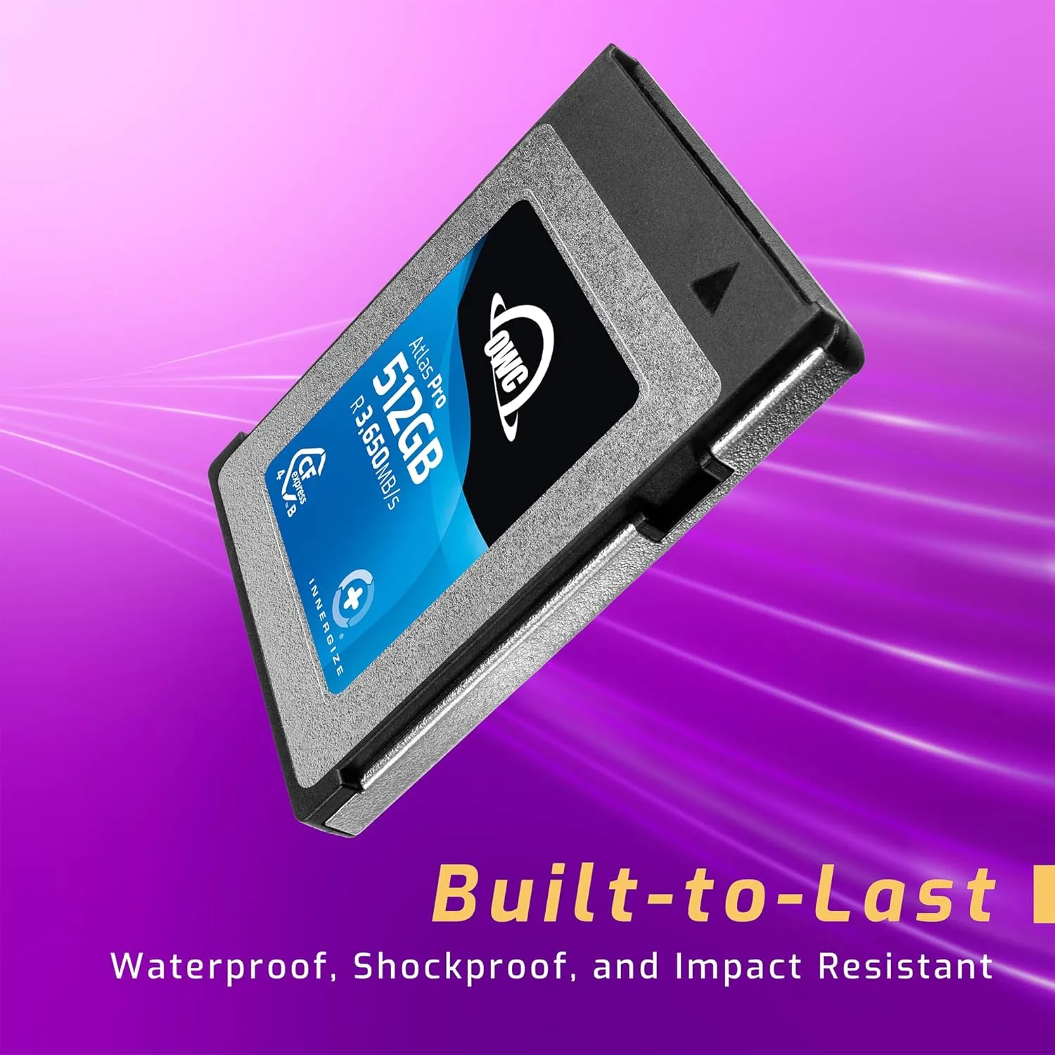 OWC 512GB Atlas Pro CFexpress 4.0 Type B Memory Card – Up to 3000MB/s Write, 3650MB/s Read