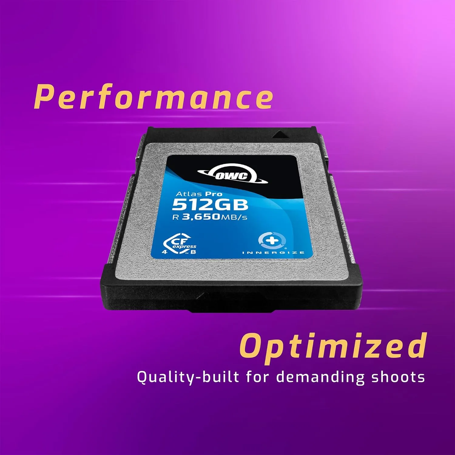 OWC 512GB Atlas Pro CFexpress 4.0 Type B Memory Card – Up to 3000MB/s Write, 3650MB/s Read