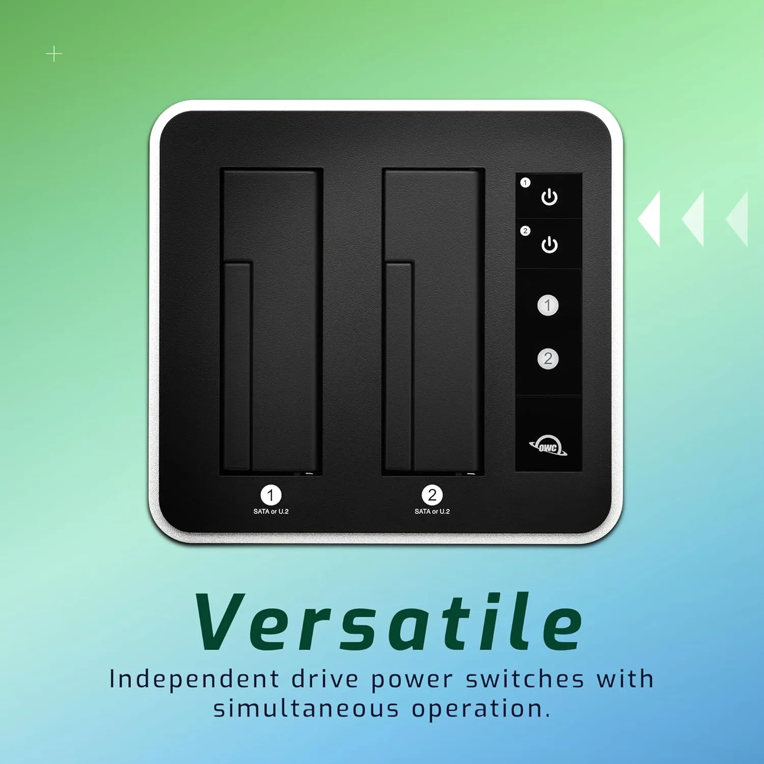 OWC Drive Dock USB 3.2 (10Gb/s) Dual-Bay Drive Docking Solution for 2.5-inch and 3.5-inch NVMe U.2 and SATA Drives