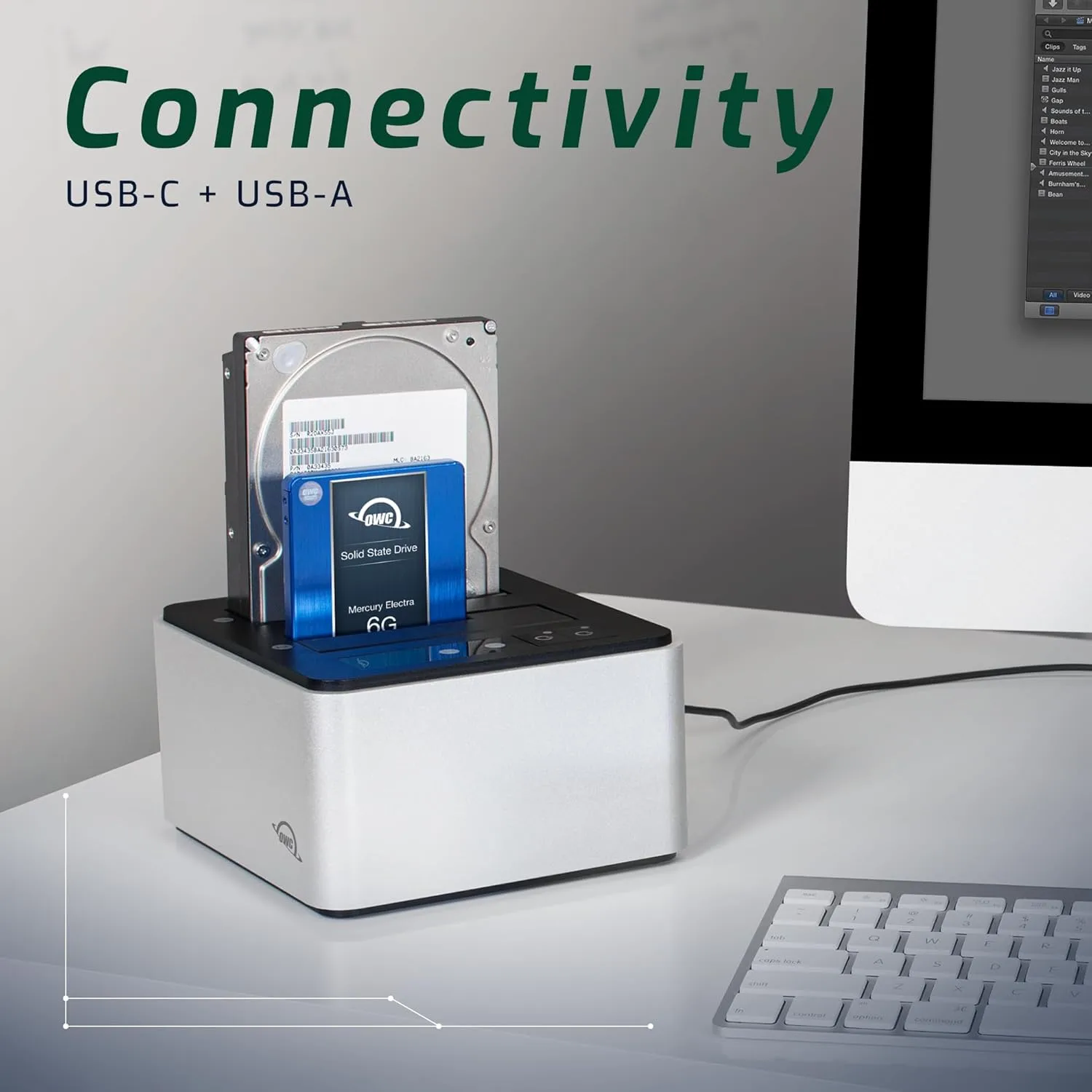 OWC Drive Dock USB 3.2 (10Gb/s) Dual-Bay Drive Docking Solution for 2.5-inch and 3.5-inch NVMe U.2 and SATA Drives