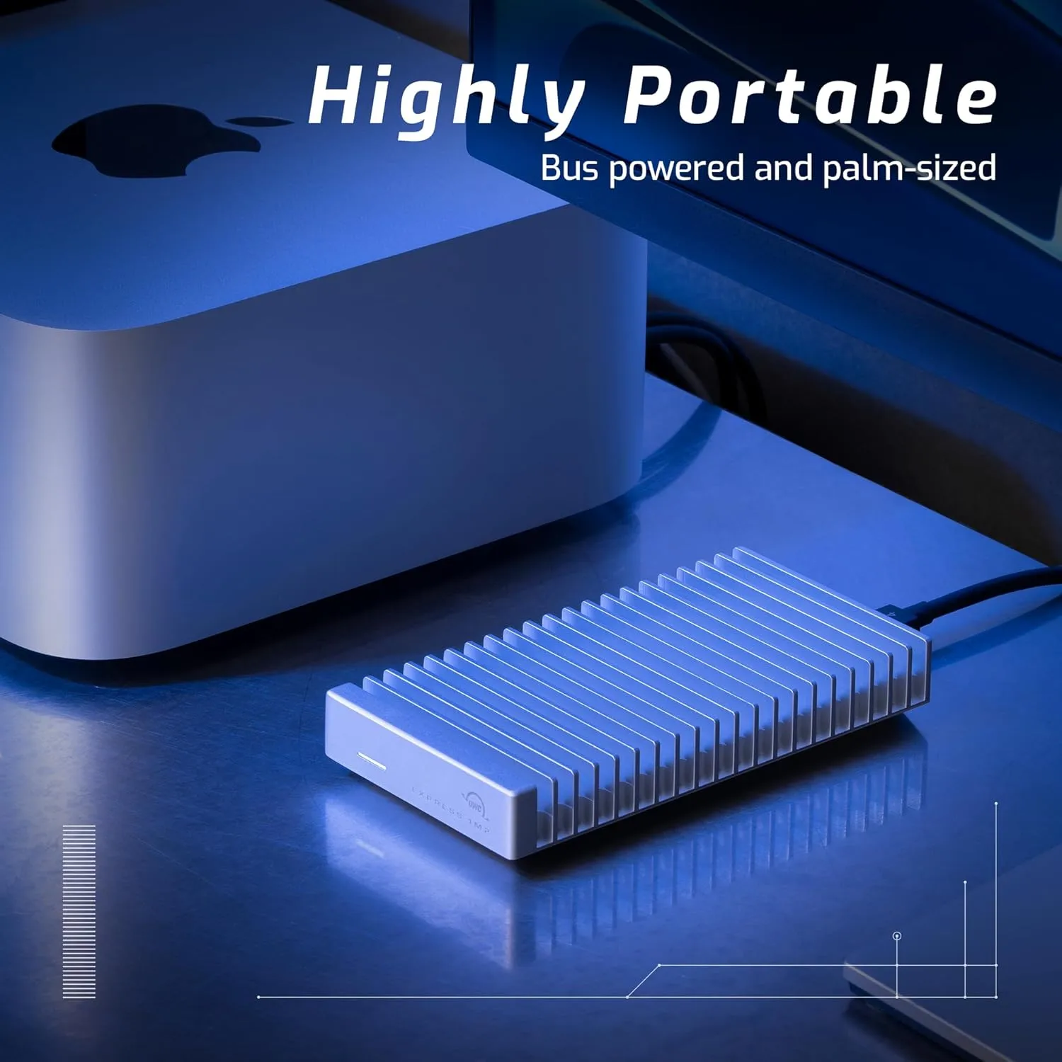 OWC Express 1M2 40Gb/s Portable NVMe USB4 (Thunderbolt Compatible) External SSD Enclosure