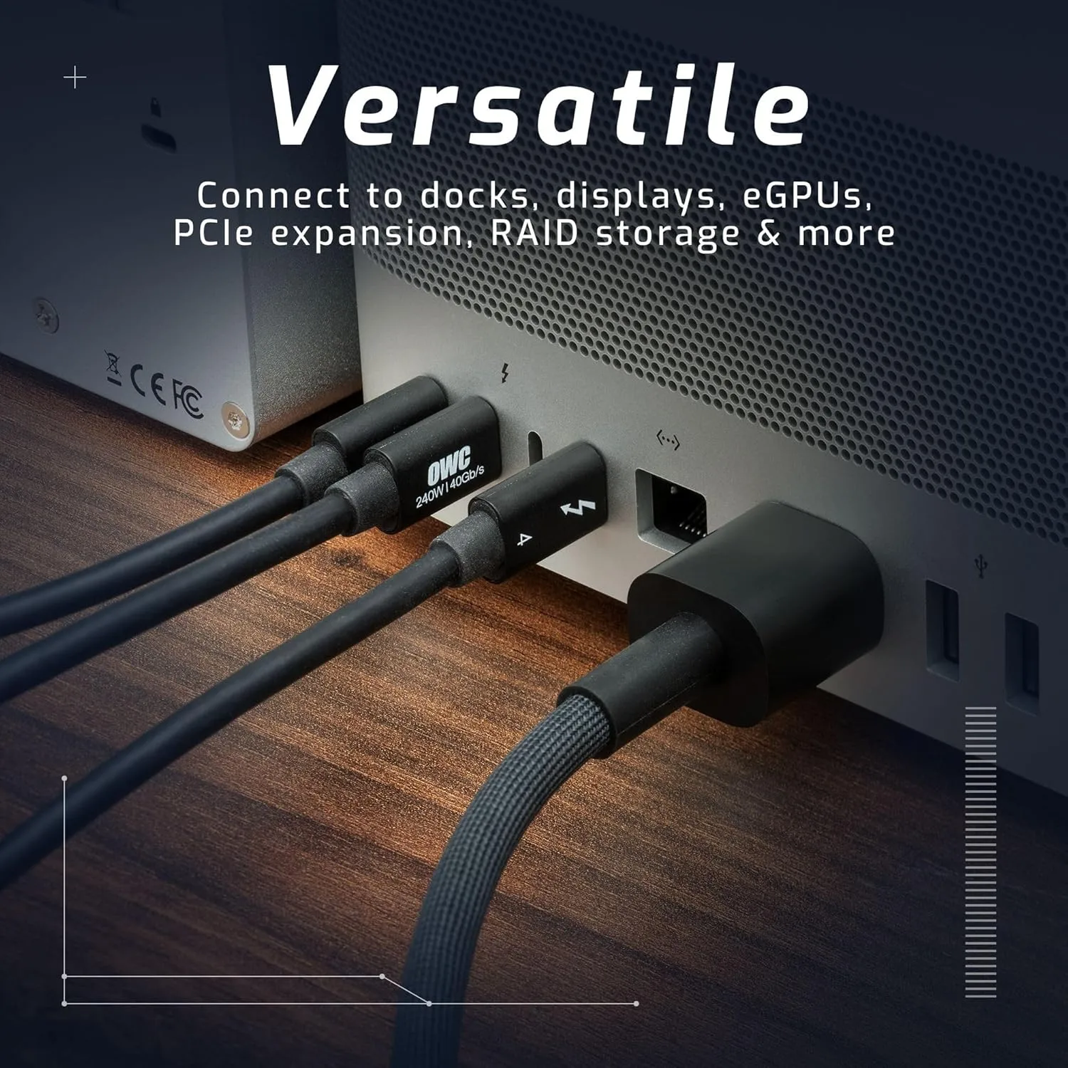 OWC Thunderbolt & USB-C Cable — Thunderbolt 5/4/3, USB4 Compatible